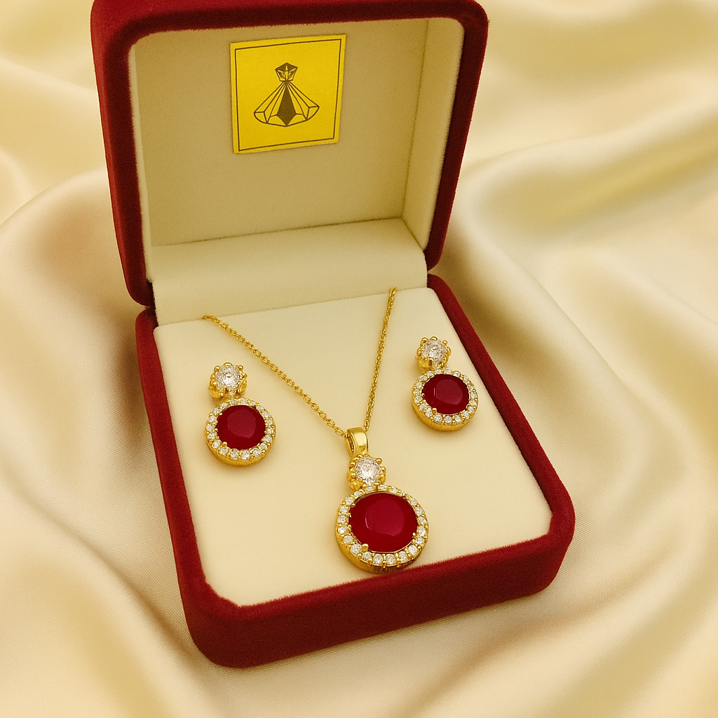 Zircon Locket Set-36 (Maroon)