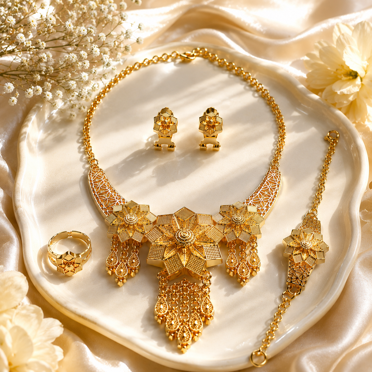 Gold Plated Madrasi Set -07 (Golden)
