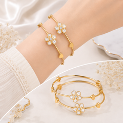 Adjustable Kashmiri Bangle-135 (White)