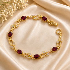 Tulip Vine Bracelet (Golden/Maroon)