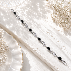 Tulip Vine Bracelet (Silver/Black)