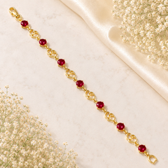 Zircon Bracelet-102 (Golden/Maroon)