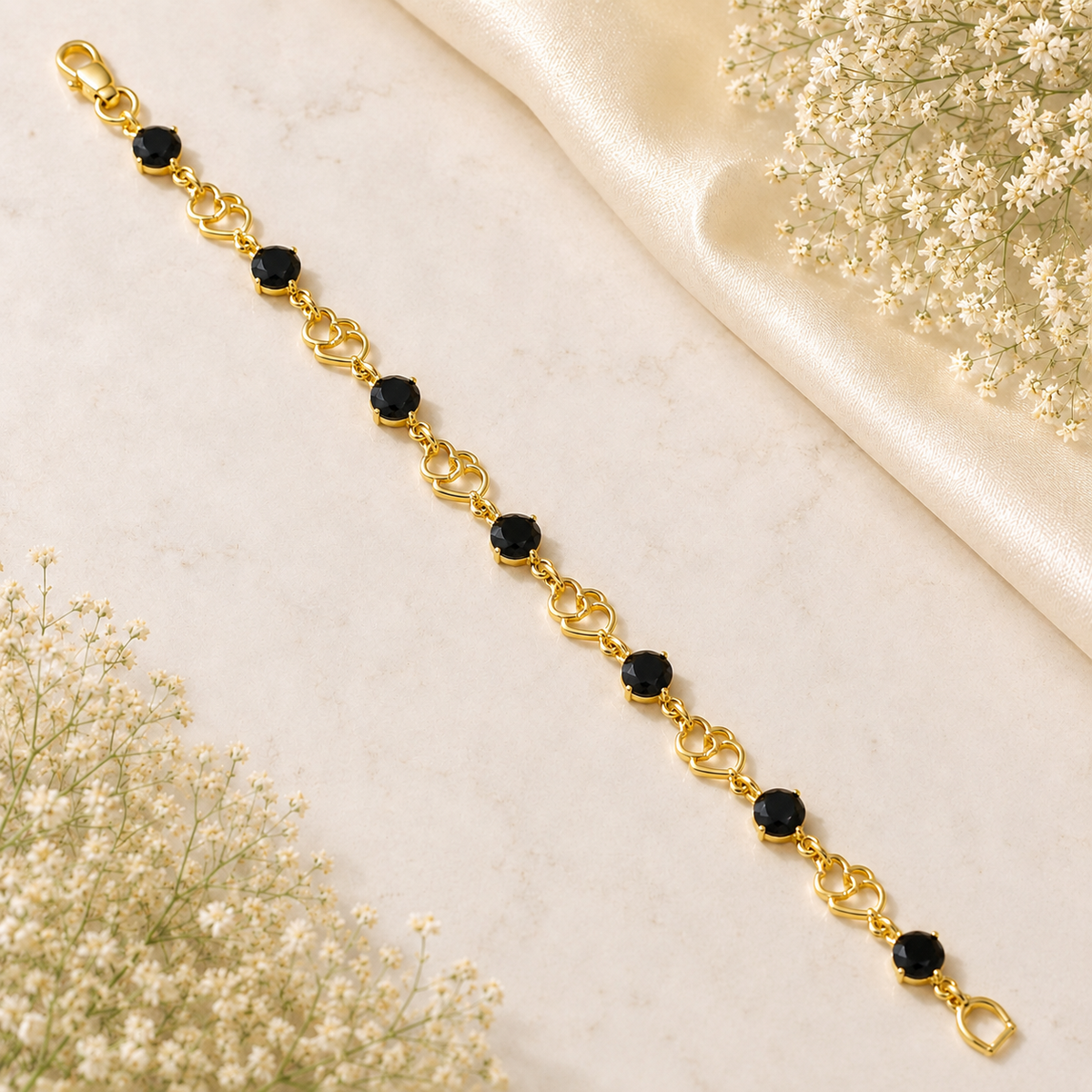 Zircon Bracelet-102 (Golden/Black)
