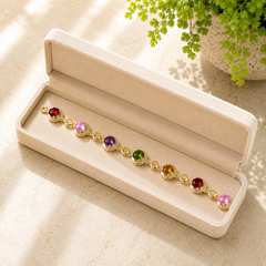 Zircon Bracelet-103 (Golden/Multi)