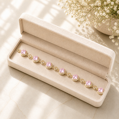 Zircon Bracelet-103 (Golden/Pink)