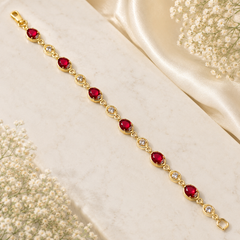 Zircon Bracelet-104 (Golden/Maroon)