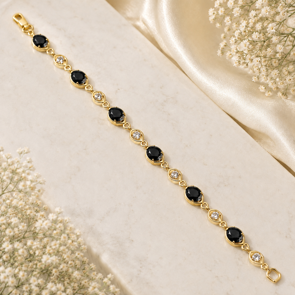 Zircon Bracelet-104 (Golden/Black)