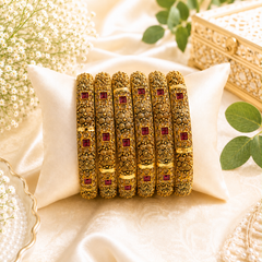 Gold Bangles-147 (Maroon)