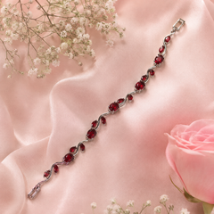 Tulip Bracelet (Silver/Red)