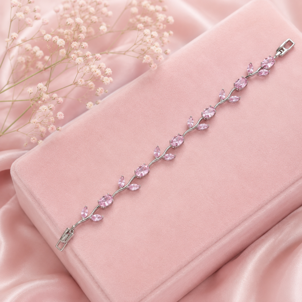 Tulip Bracelet (Silver/Pink)