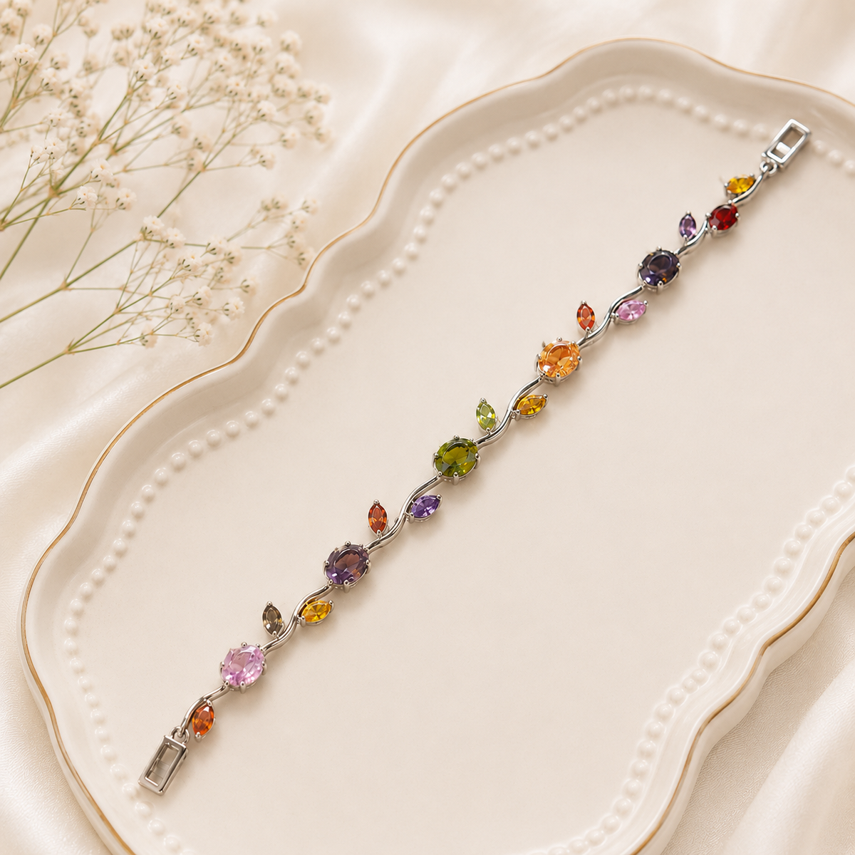 Tulip Bracelet (Silver/Naurateen)