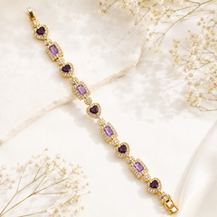 Zircon Bracelet-79 (Golden/Purple)