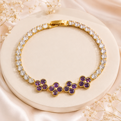Zircon Bracelet-80 (Golden/Purple)