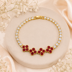 Zircon Bracelet-80 (Golden/Maroon)