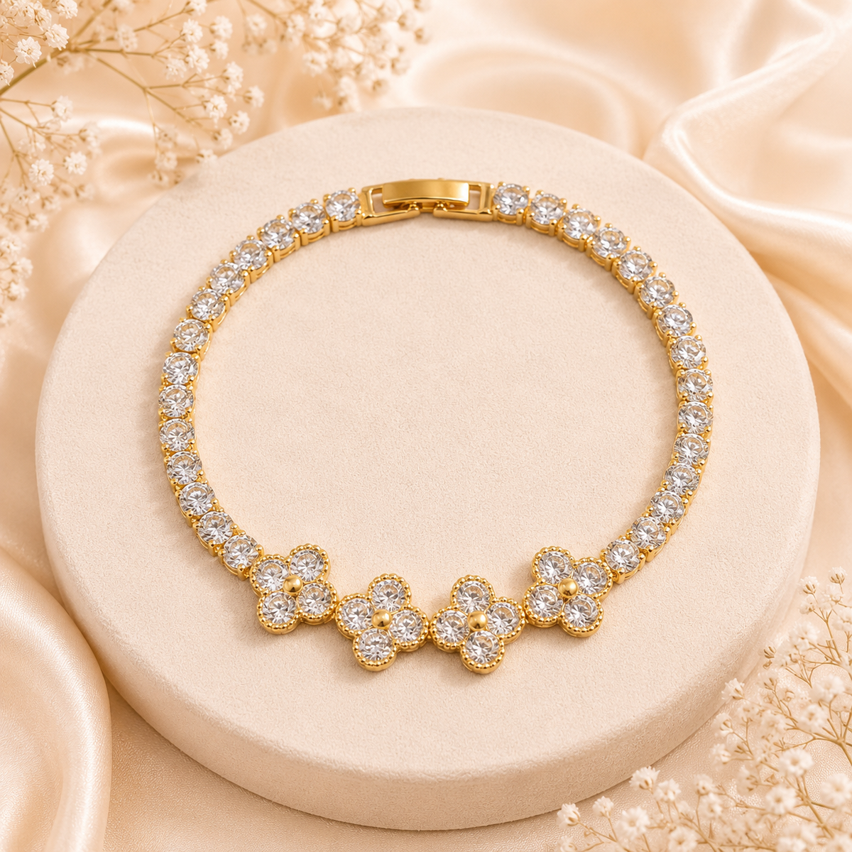 Zircon Bracelet-80 (Golden/White)