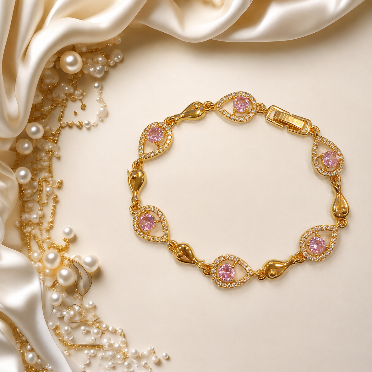 Zircon Bracelet-85 (Pink)