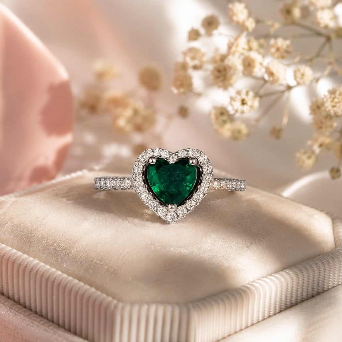 Zircon Ring-427 (Silver/Green)