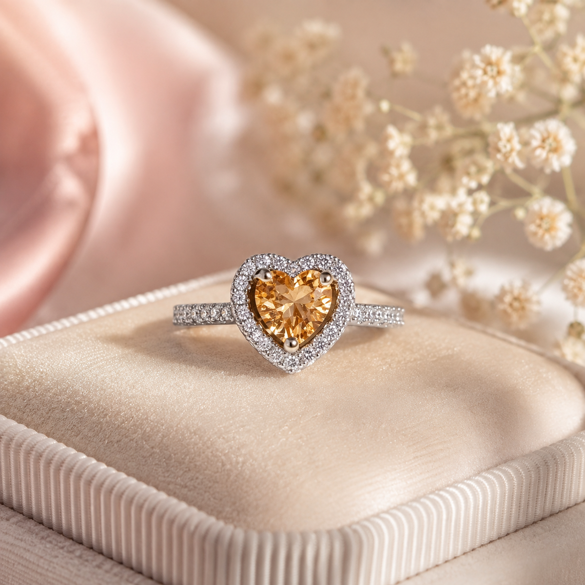 Zircon Ring-427 (Silver/Golden)