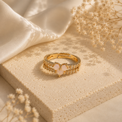 Zircon Ring-428 (Golden/Light Pink)