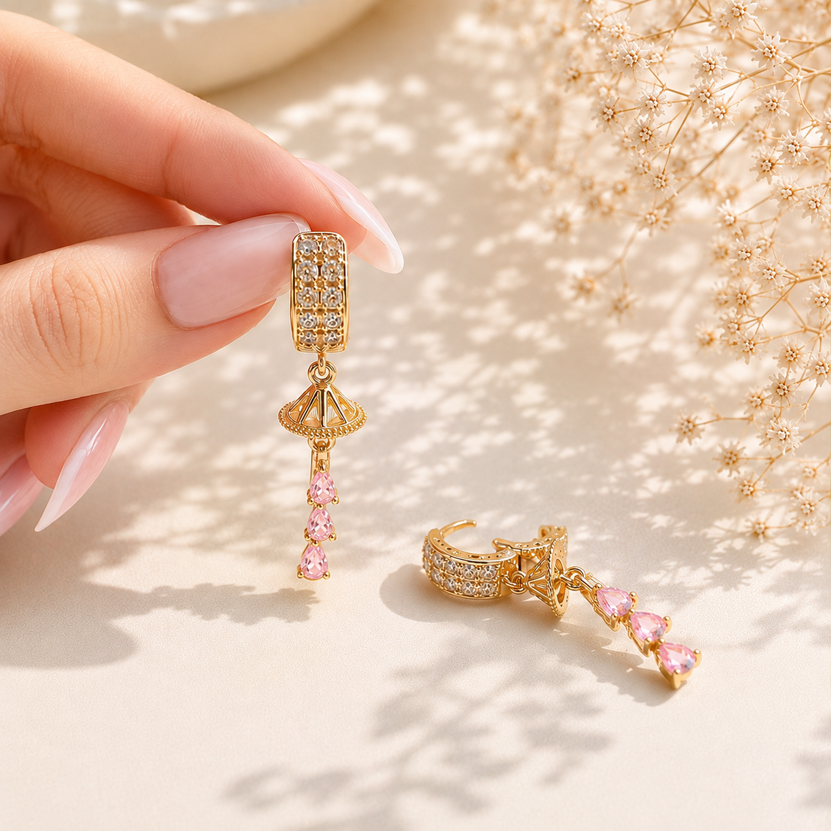 Zircon Hoop Bali-236 (Pink)