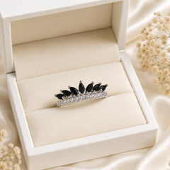Zircon Ring-429 (Silver/Black)