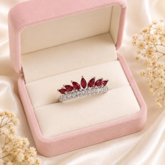 Zircon Ring-429 (Silver/Maroon)