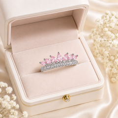 Zircon Ring-429 (Silver/Pink)