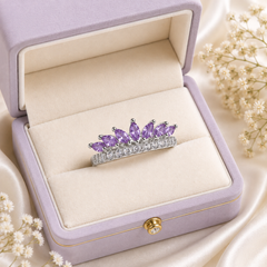 Zircon Ring-429 (Silver/Purple)
