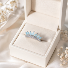 Zircon Ring-429 (Silver/Blue)