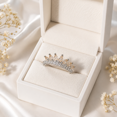Zircon Ring-429 (Silver/Golden)