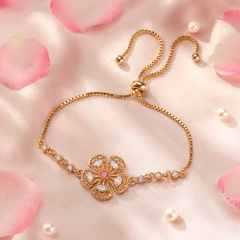 Adjustable Bracelet-285 (Golden/Pink)