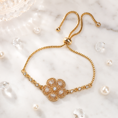 Adjustable Bracelet-285 (Golden/White)