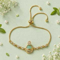 Adjustable Bracelet-284 (Golden/Mint Green)
