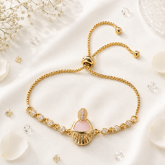 Adjustable Bracelet-284 (Golden/Pink)