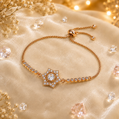 Adjustable Bracelet-286 (Golden/White)