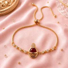 Adjustable Bracelet-284 (Golden/Maroon)