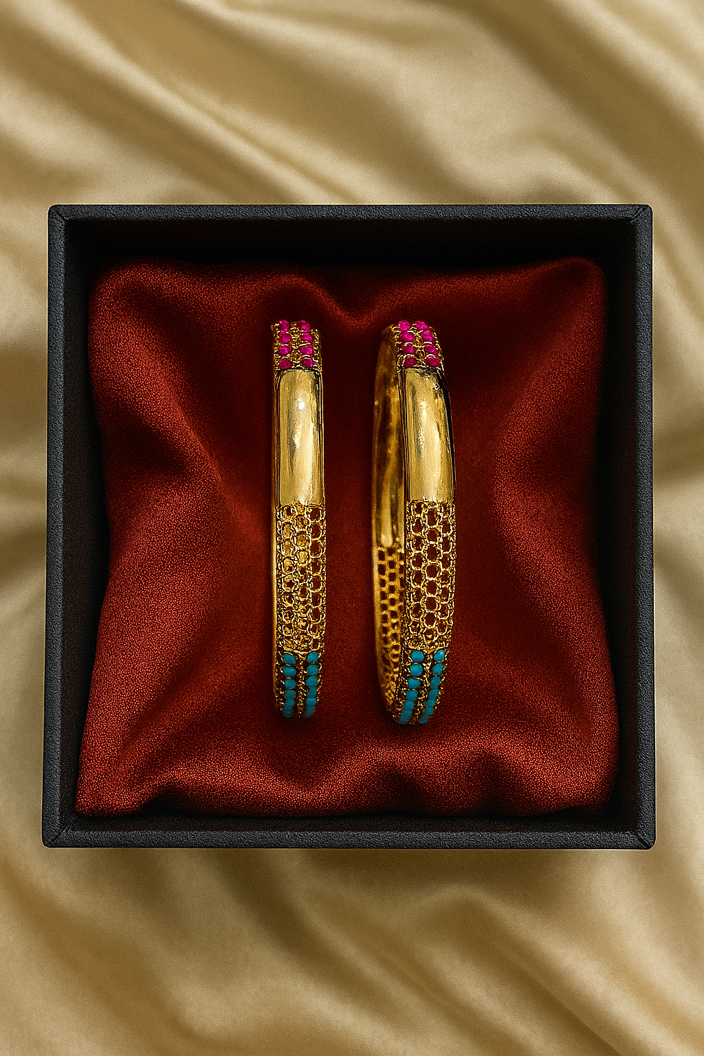 Kara Pair 67(Maroon/Ferozi)