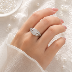 Zircon Ring-460 (Silver/White)