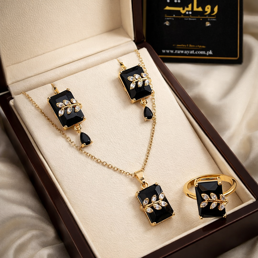 Zircon Locket Set-70 (Black)