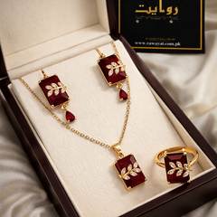 Zircon Locket Set-70 (Maroon)