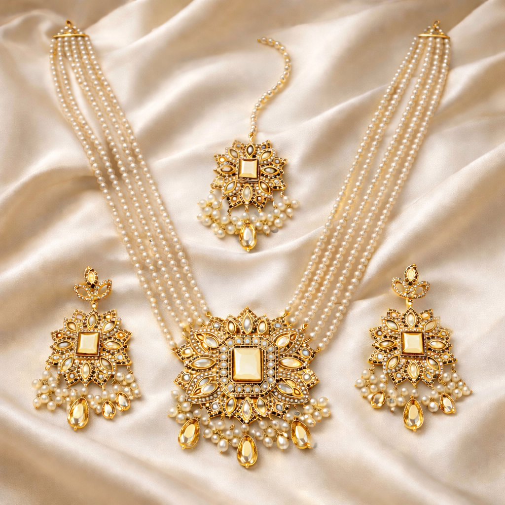 Zarnoor Rani Mala Set (Golden)