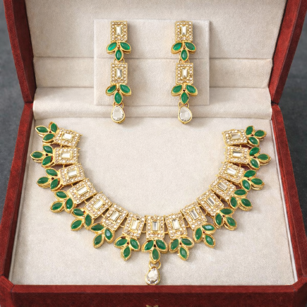 Kundan Necklace-28 (Green)