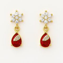 Zircon Earring-114 (Maroon)