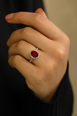 Zircon Ring-87 (Maroon)