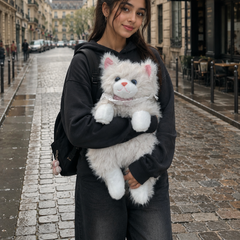 Realistic Cat Bagpack (Off White)