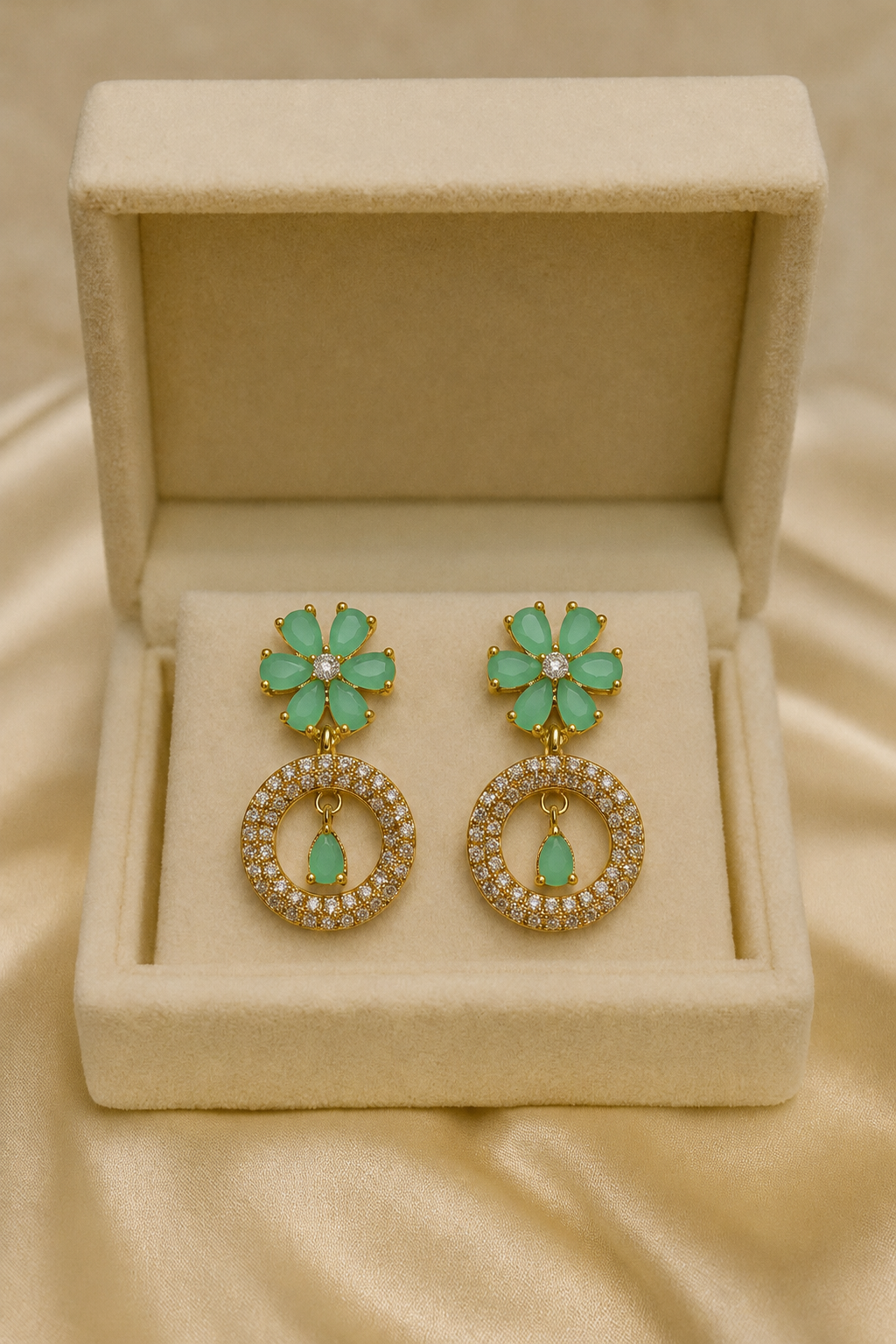 Zircon Earring-130 (Mint Green)