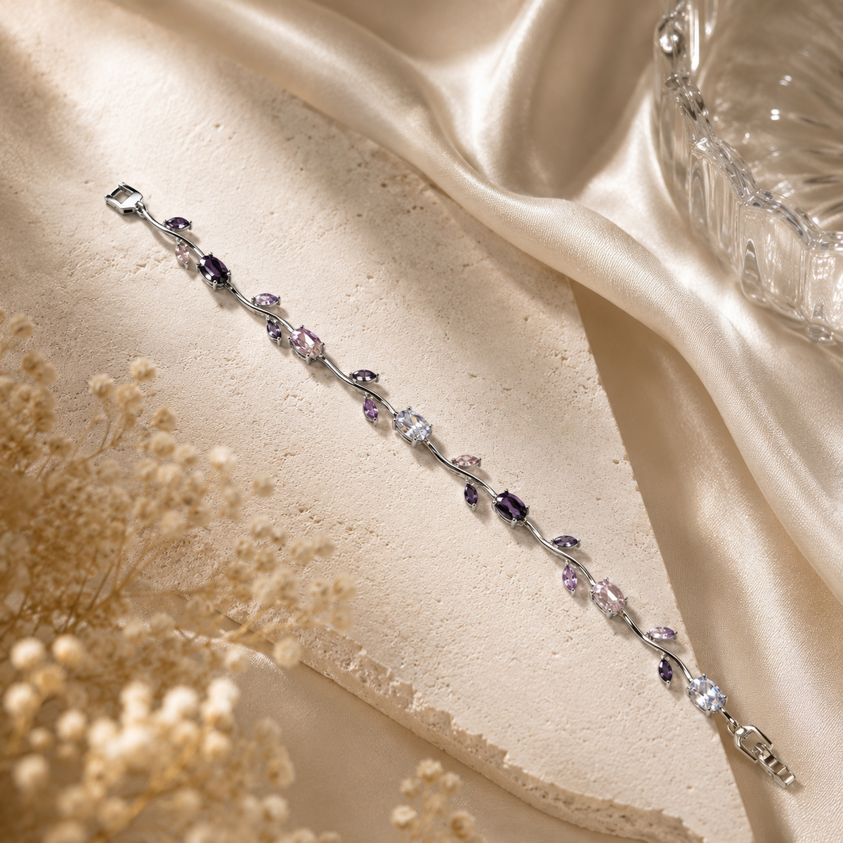 Tulip Bracelet (Silver/Purple)