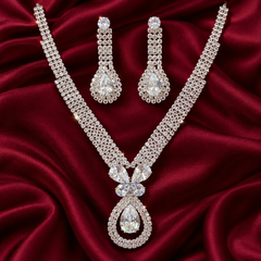 Premium Zircon Necklace-24 (Silver)