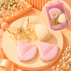 Makeup Puff & Clip Set (Golden)