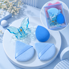 Makeup Puff & Clip Set (Blue)